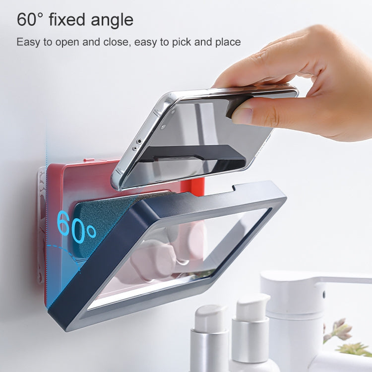 Bathroom Waterproof Mobile Phone Holder Wall Hanging Free Punch Toilet Bath Storage Rack