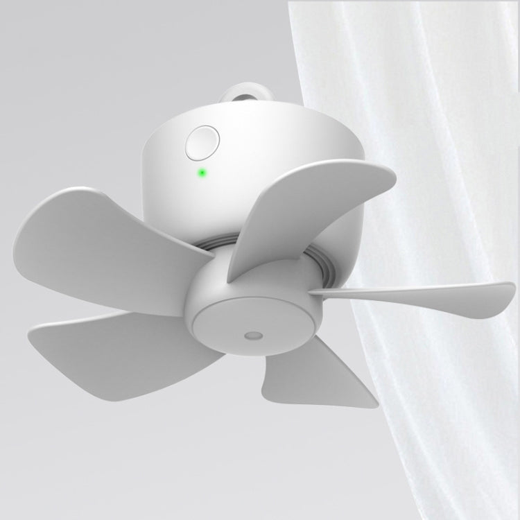 Mosquito Nets Camping Fan Dormitory Remote Control Mini Rechargeable USB Ceiling Fan(8000mAh White)