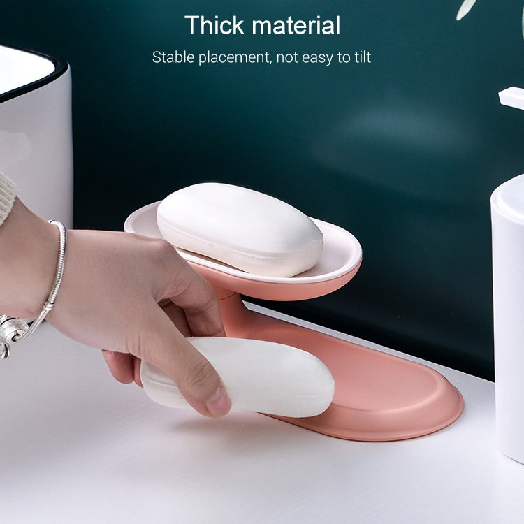 5 PCS Drain Rotating Soap Box Double-Layer Storage Soap Box