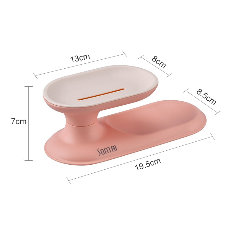 5 PCS Drain Rotating Soap Box Double-Layer Storage Soap Box