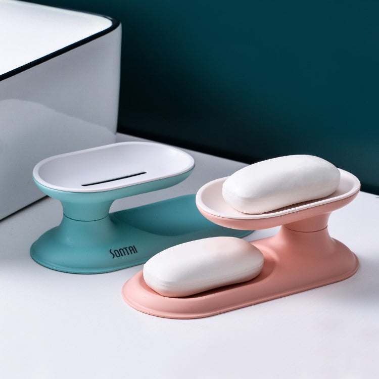 5 PCS Drain Rotating Soap Box Double-Layer Storage Soap Box