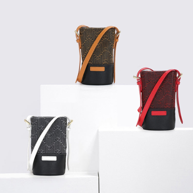 L2032 Mini Phone Bag Retro Single Shoulder Female Bag(Brown)