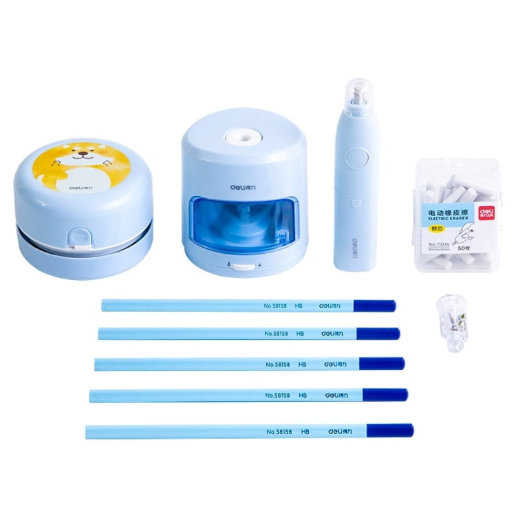 Deli Student Electric Stationery Set Desktop Cleaner/Electric Eraser/Electric Pencil Sharpener