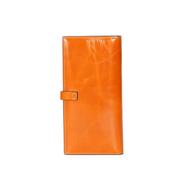 L1240-1 Women Clutch Bag Long Wallet First Layer Cowhide Multi-Card Mobile Phone Bag(Fuchsia)