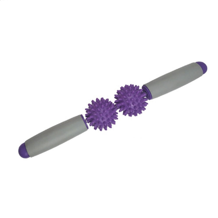 2 PCS 2-Ball Muscle Massage Relaxation Hedgehog Ball Yoga Stick Roller Stick