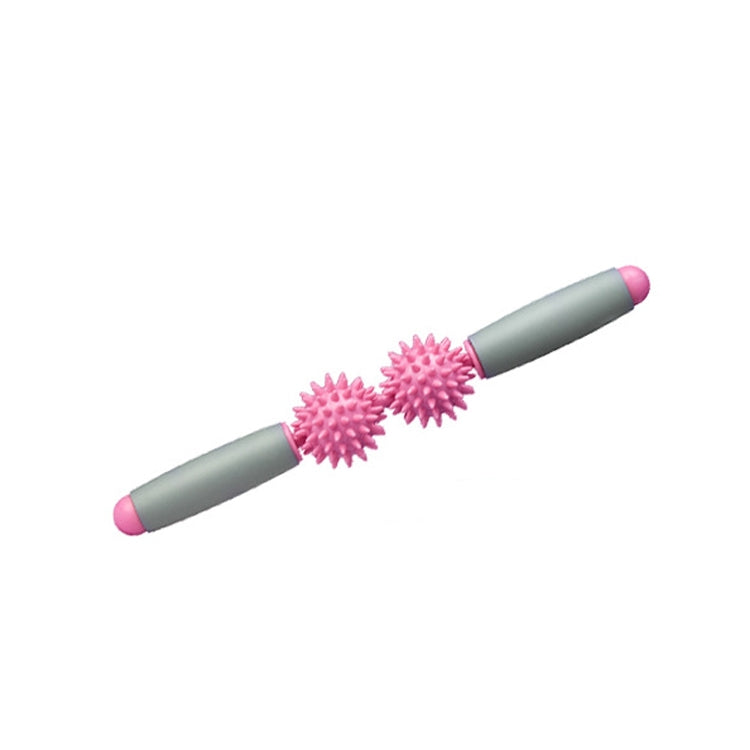 2 PCS 2-Ball Muscle Massage Relaxation Hedgehog Ball Yoga Stick Roller Stick