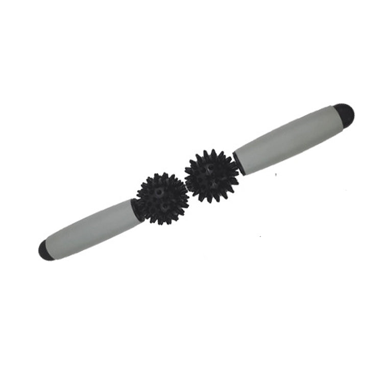 2 PCS 2-Ball Muscle Massage Relaxation Hedgehog Ball Yoga Stick Roller Stick