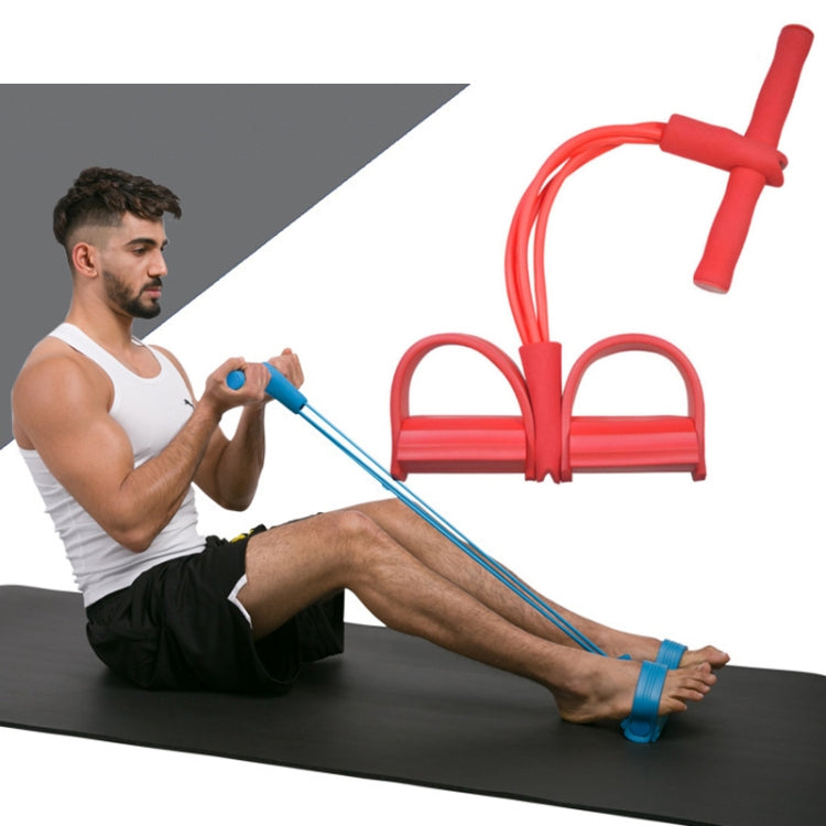 3 PCS Multifunctional Four-Tube Pedal Puller Pedal Elastic Rope Sit-Ups Aid Abdomen Fitness Equipment