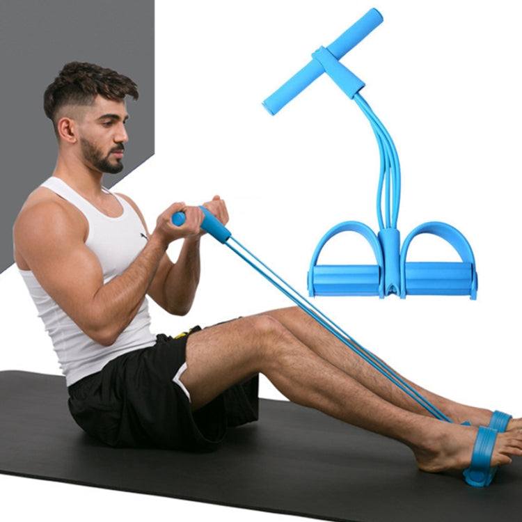 3 PCS Multifunctional Four-Tube Pedal Puller Pedal Elastic Rope Sit-Ups Aid Abdomen Fitness Equipment