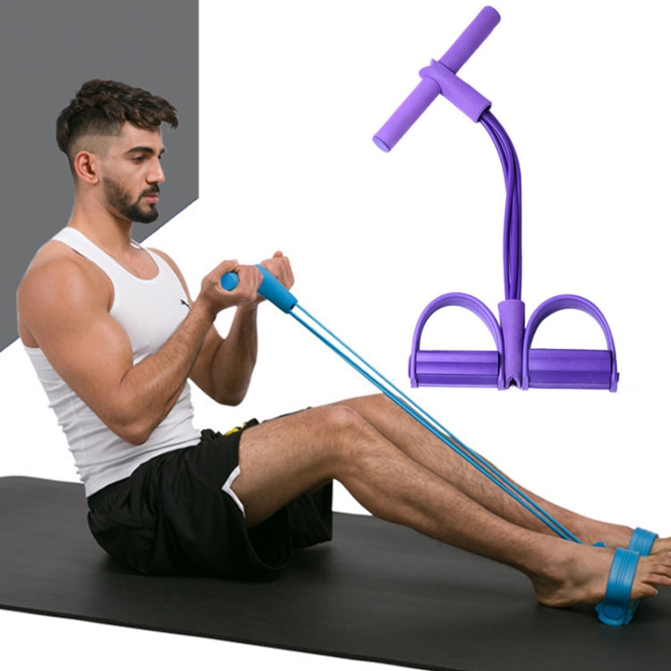 3 PCS Multifunctional Four-Tube Pedal Puller Pedal Elastic Rope Sit-Ups Aid Abdomen Fitness Equipment