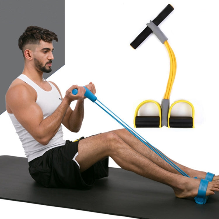 3 PCS Multifunctional Four-Tube Pedal Puller Pedal Elastic Rope Sit-Ups Aid Abdomen Fitness Equipment