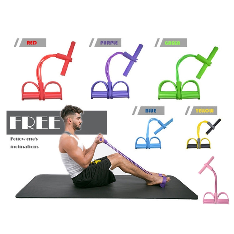 3 PCS Multifunctional Four-Tube Pedal Puller Pedal Elastic Rope Sit-Ups Aid Abdomen Fitness Equipment