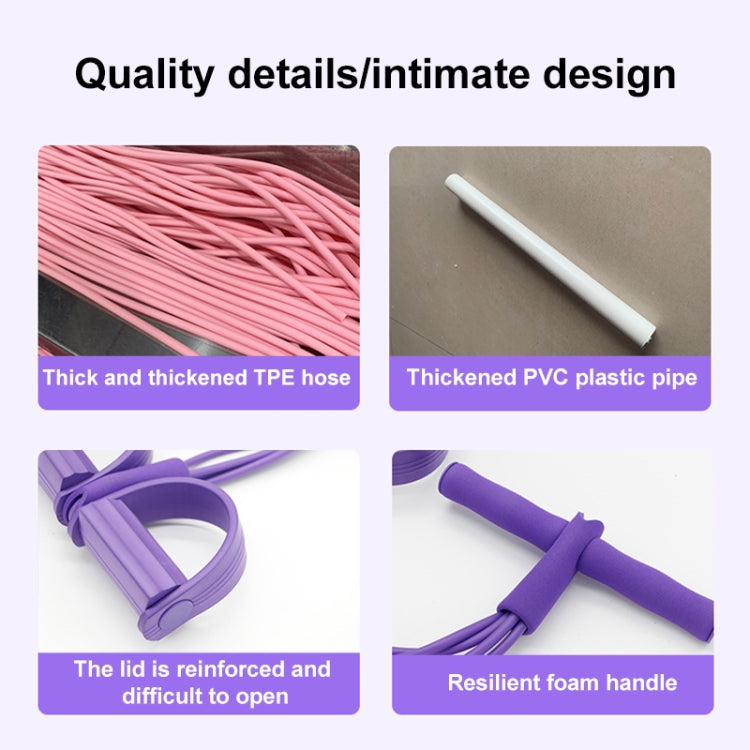 3 PCS Multifunctional Four-Tube Pedal Puller Pedal Elastic Rope Sit-Ups Aid Abdomen Fitness Equipment