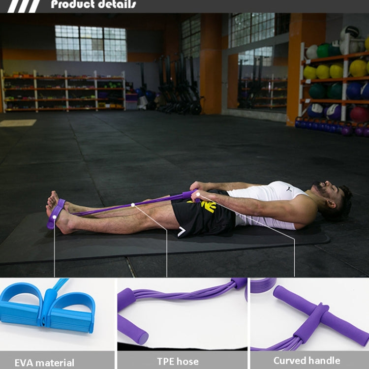 3 PCS Multifunctional Four-Tube Pedal Puller Pedal Elastic Rope Sit-Ups Aid Abdomen Fitness Equipment
