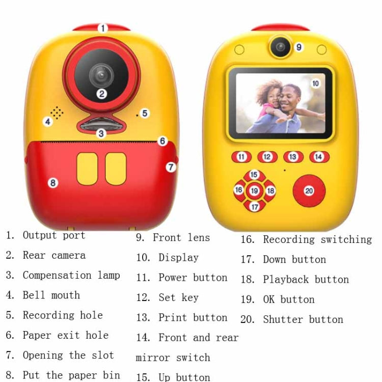 D10 Children Mini Dual Lens Thermal Printing Digital Camera
