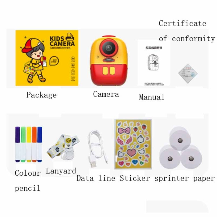 D10 Children Mini Dual Lens Thermal Printing Digital Camera