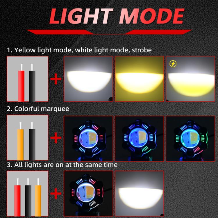12W Aluminum Alloy Spotlight LED Chip Motorcycle Headlight