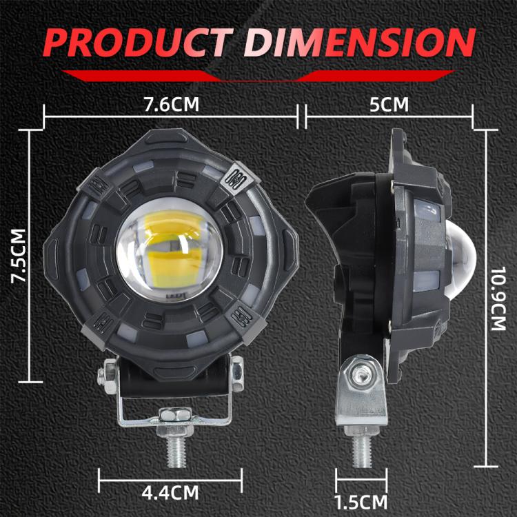 12W Aluminum Alloy Spotlight LED Chip Motorcycle Headlight