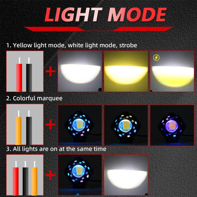 12W Aluminum Alloy Spotlight LED Chip Motorcycle Headlight