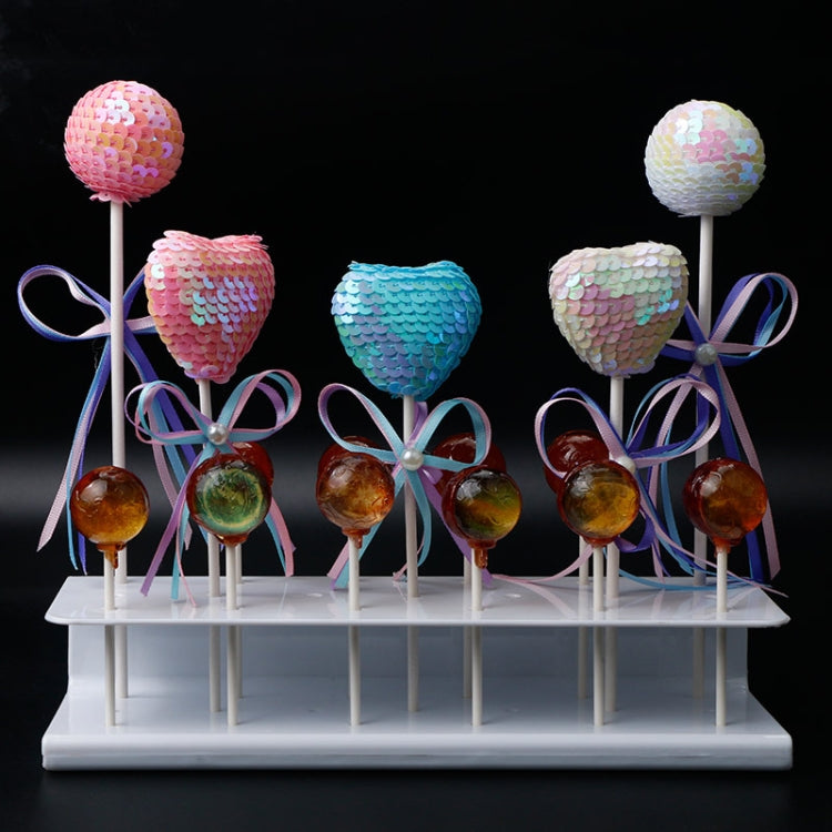 2 PCS S-Shaped 19-Hole Rectangular Lollipop Rack Display Stand Rack(White)