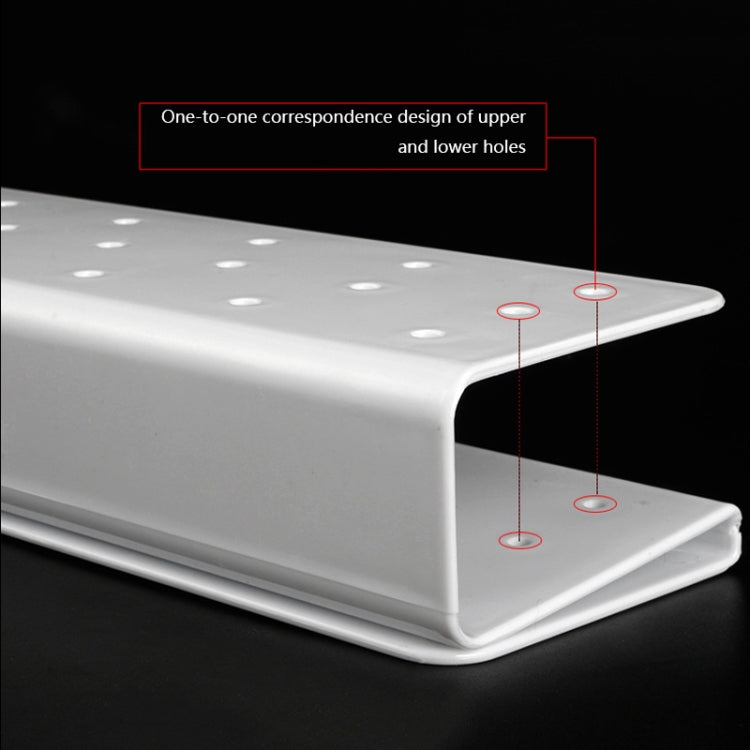 2 PCS S-Shaped 19-Hole Rectangular Lollipop Rack Display Stand Rack(White)