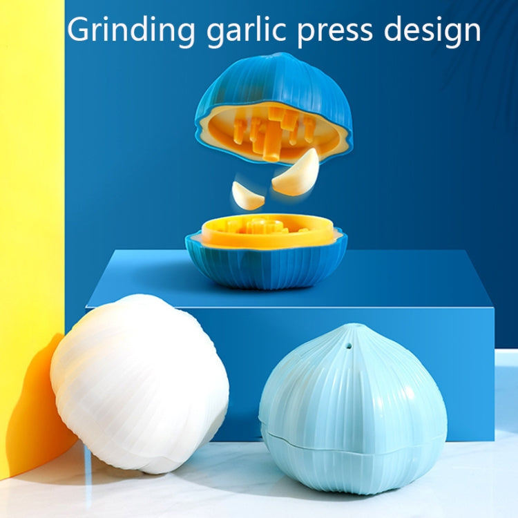 2 PCS Rotary Garlic Grinding Machine Mini Grinding Garlic Press(white)