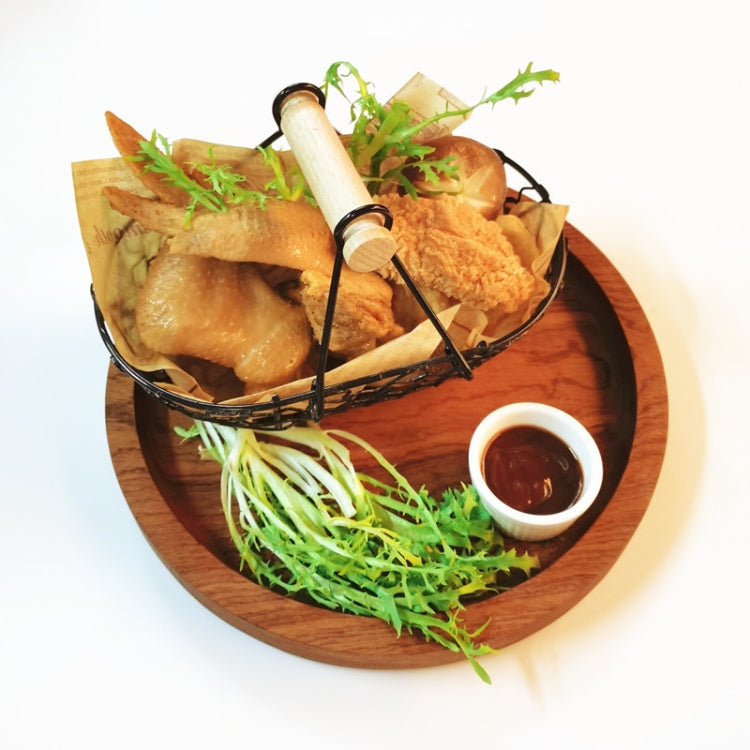 Wrought Iron Fruit Portable Storage Basket Bread French Fries Fried Snacks Portable Basket Single Cup Boat