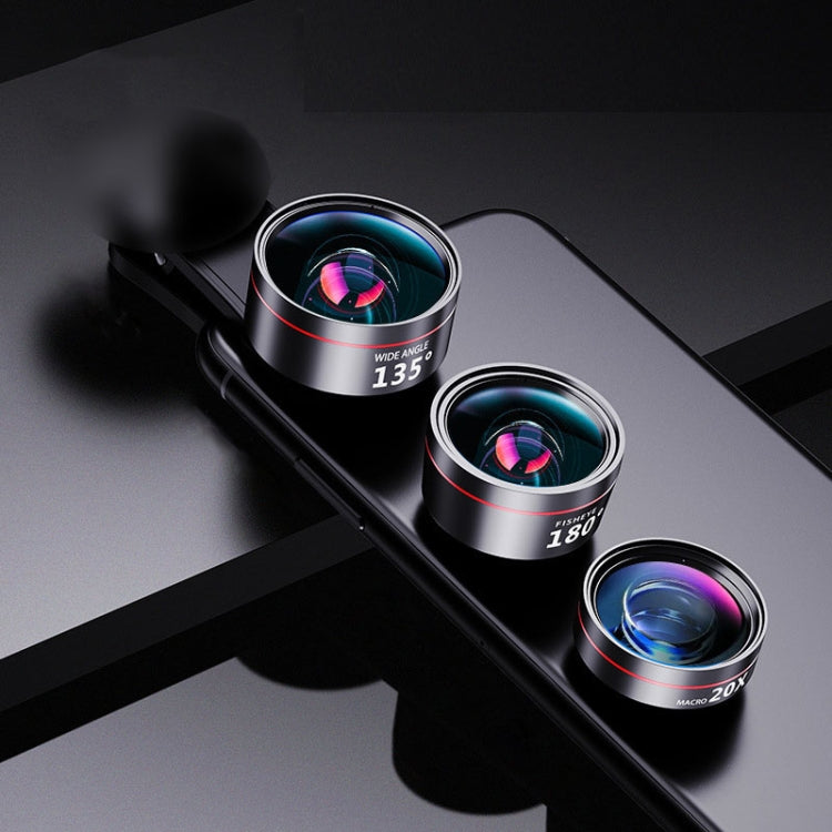 Wide Angle + Macro + Fisheye Mobile Phone Lens Professional Shooting External HD Camera Set