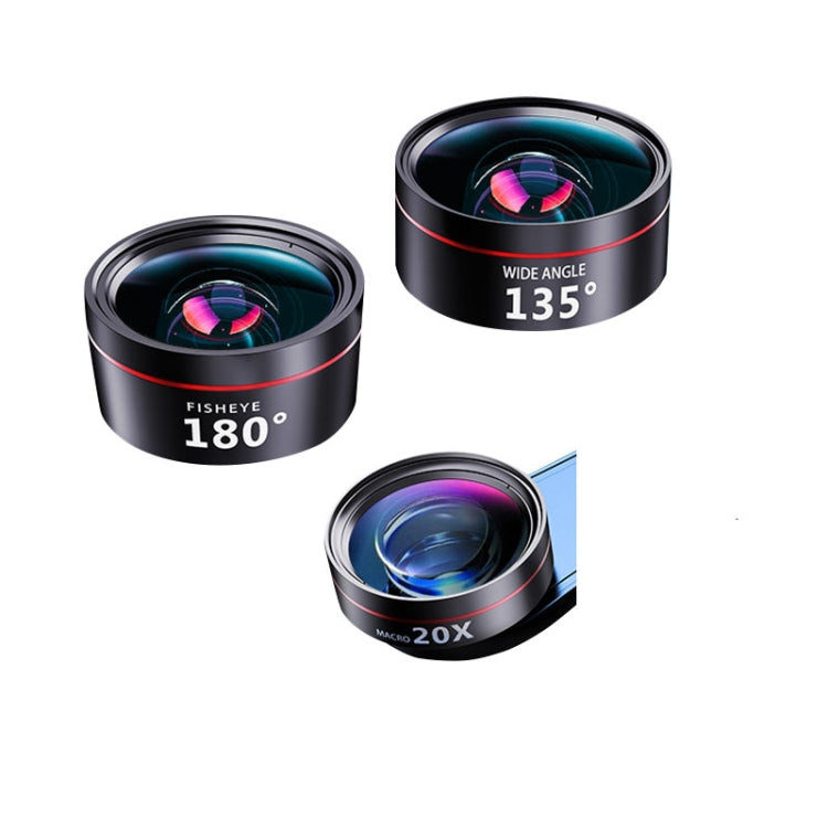 Wide Angle + Macro + Fisheye Mobile Phone Lens Professional Shooting External HD Camera Set