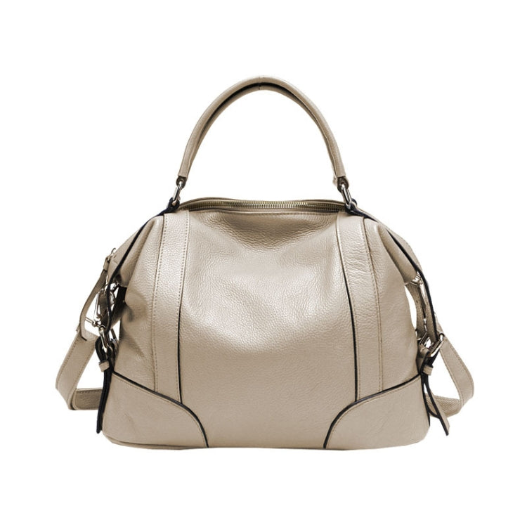 2P1006 Ladies Single-Shoulder Leather Messenger Bag, Colour: Beige  (S)