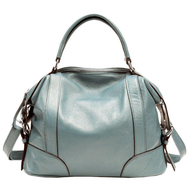 2P1006 Ladies Single-Shoulder Leather Messenger Bag, Colour: Lake Blue (L)