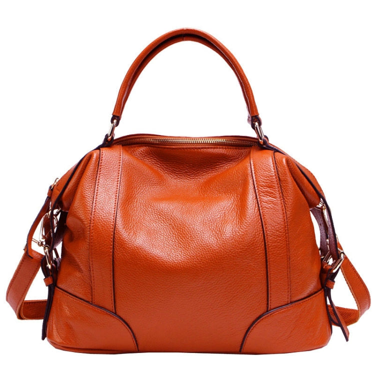 2P1006 Ladies Single-Shoulder Leather Messenger Bag, Colour: Orange (L)