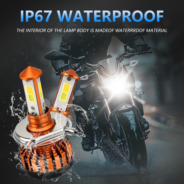 4-Pin Aluminum Alloy Heat Dissipating Motorcycle Three-Sided Headlight, Color: Two Colors