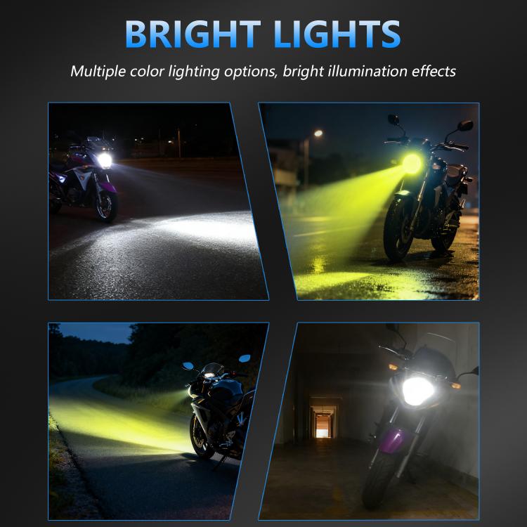 4-Pin Aluminum Alloy Heat Dissipating Motorcycle Three-Sided Headlight, Color: Two Colors