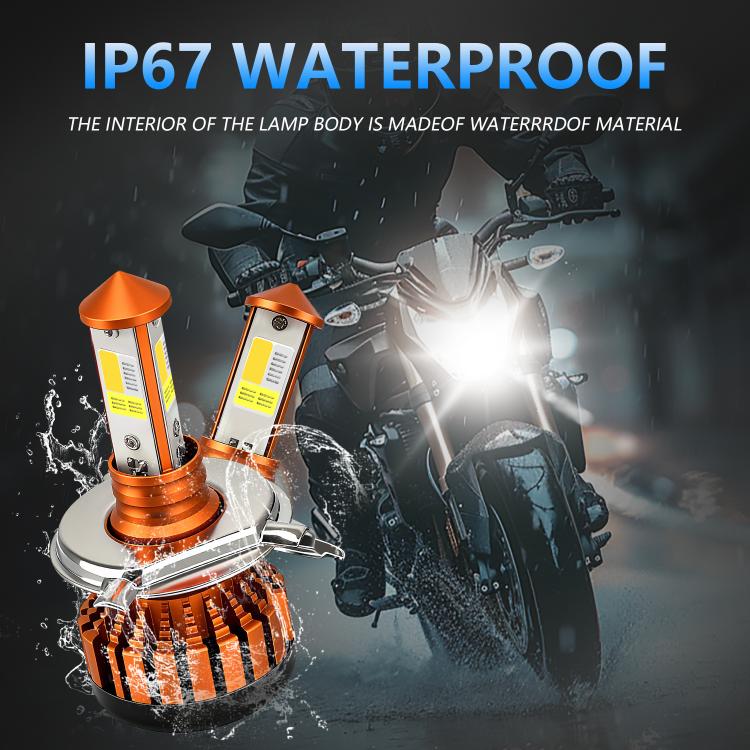 4-Pin Aluminum Alloy Heat Dissipating Motorcycle Three-Sided Headlight, Color: Three Colors