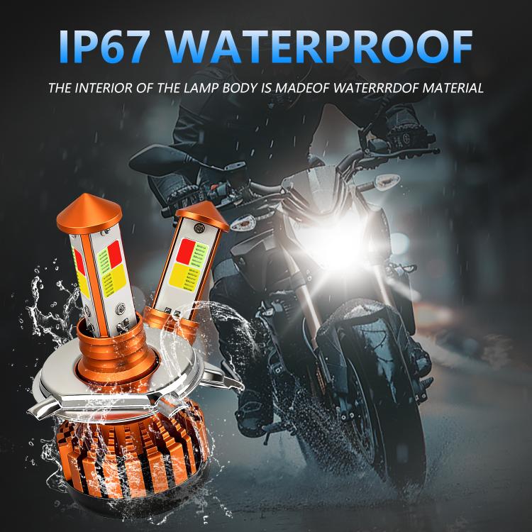 4-Pin Aluminum Alloy Heat Dissipating Motorcycle Three-Sided Headlight, Color: Four Colors