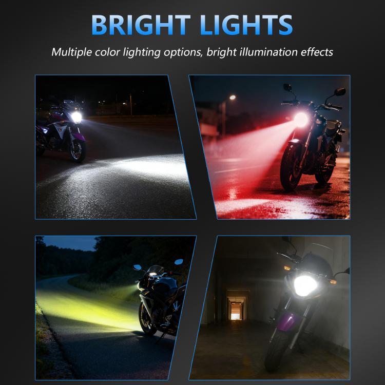 4-Pin Aluminum Alloy Heat Dissipating Motorcycle Three-Sided Headlight, Color: Five Colors