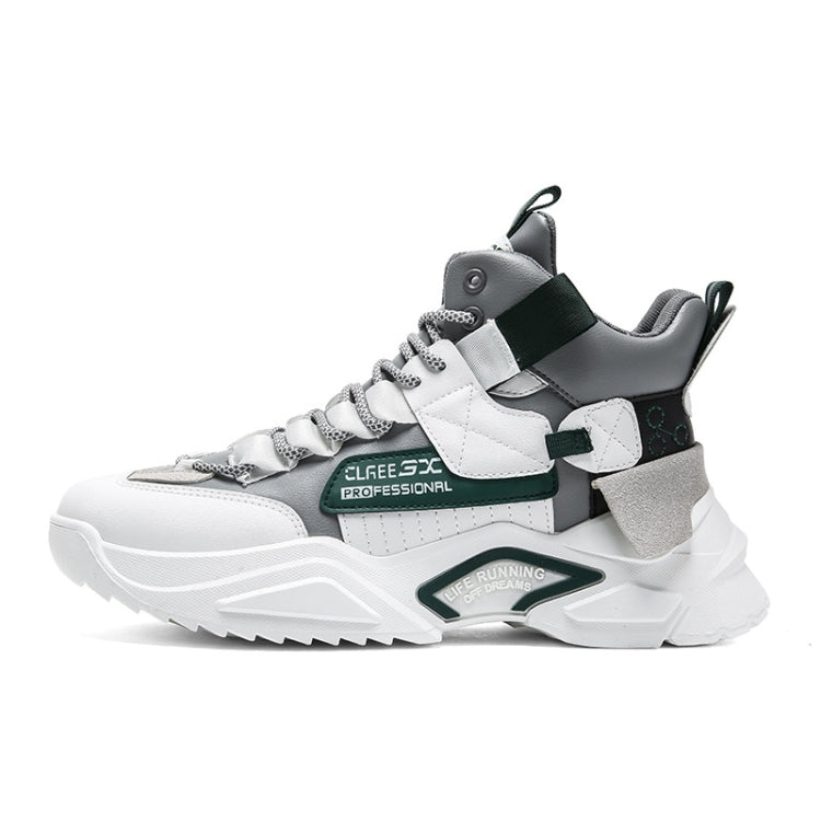 Spring And Autumn High-Top Clunky Sneaker Thick-Soled Sports Shoes Men Running Shoes, Size: 39