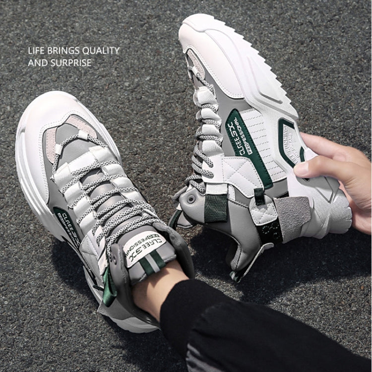 Spring And Autumn High-Top Clunky Sneaker Thick-Soled Sports Shoes Men Running Shoes, Size: 40