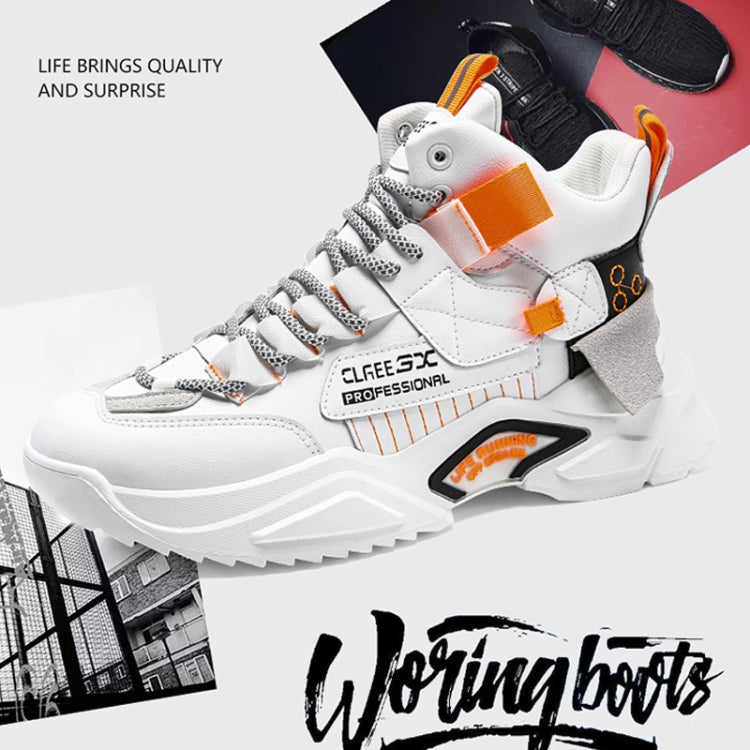 Spring And Autumn High-Top Clunky Sneaker Thick-Soled Sports Shoes Men Running Shoes, Size: 41