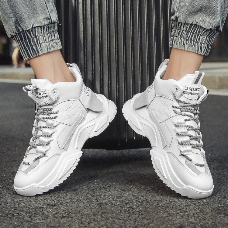 Spring And Autumn High-Top Clunky Sneaker Thick-Soled Sports Shoes Men Running Shoes, Size: 41