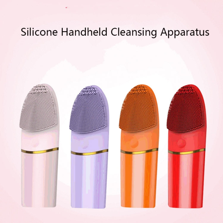 AM--1101 2 PCS Silicone Handheld Cleansing Apparatus Waterproof Portable Cleansing Brush Massager Pore Cleaner