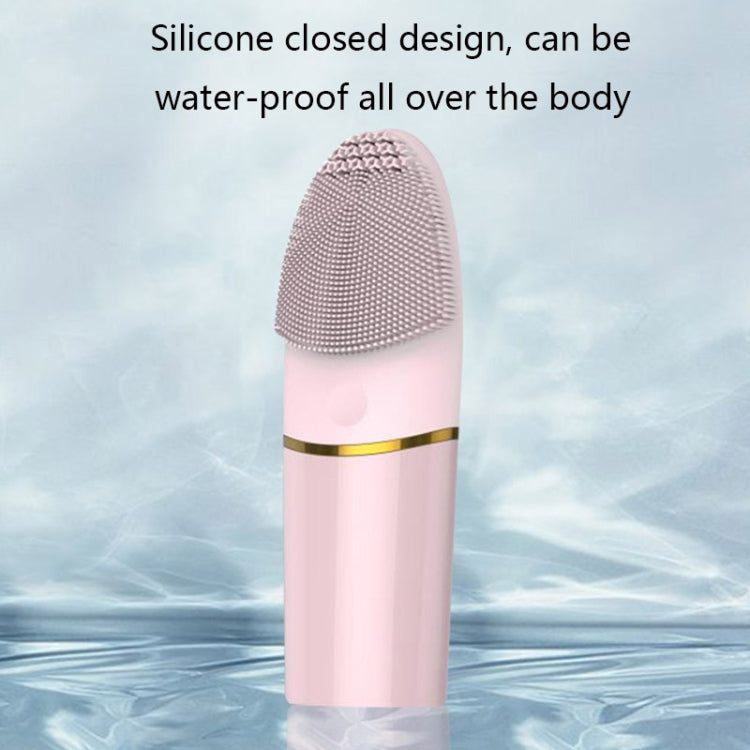 AM--1101 2 PCS Silicone Handheld Cleansing Apparatus Waterproof Portable Cleansing Brush Massager Pore Cleaner