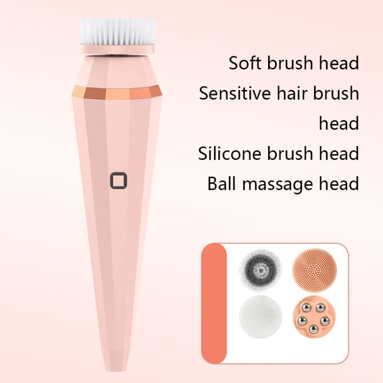D27 Silicone Facial Cleanser Rotating Clean Facial Brush Beauty Massage Multifunctional Facial Cleanser(Girl fan)