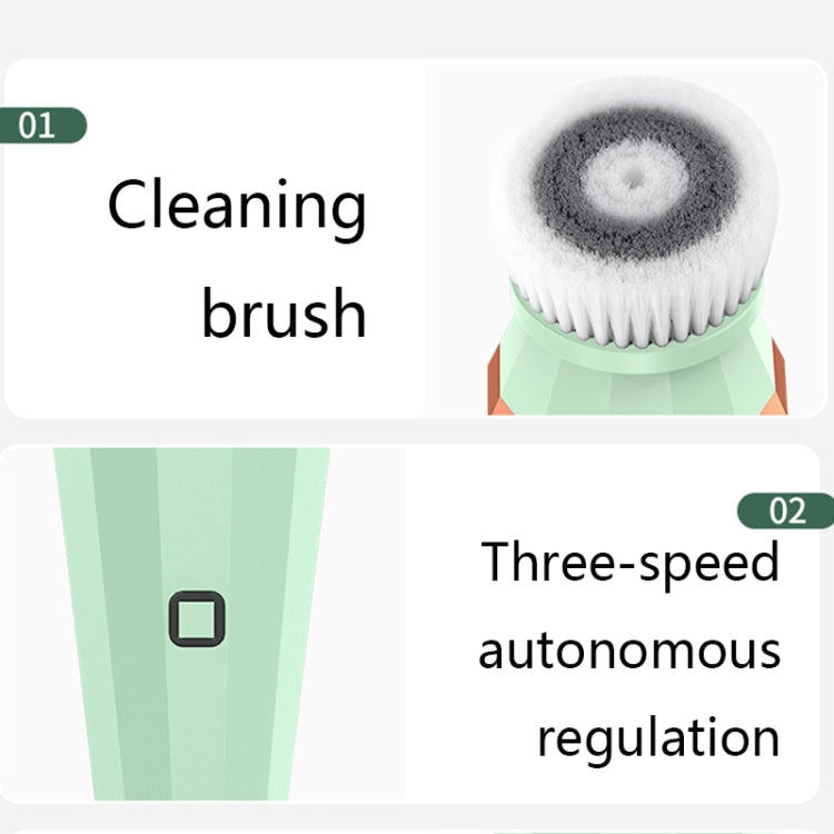 D27 Silicone Facial Cleanser Rotating Clean Facial Brush Beauty Massage Multifunctional Facial Cleanser(Girl fan)