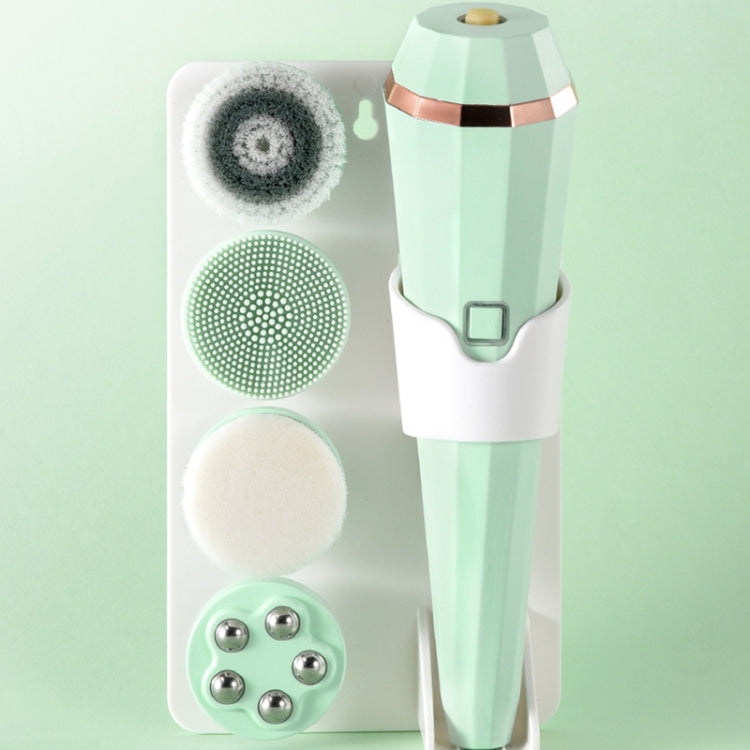 D27 Silicone Facial Cleanser Rotating Clean Facial Brush Beauty Massage Multifunctional Facial Cleanser(Girl fan)