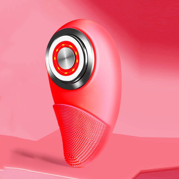 HFT1 Silicone Facial Cleanser IPL Skin Rejuvenation Importer Massager, Colour: Rose Red (Luxury)
