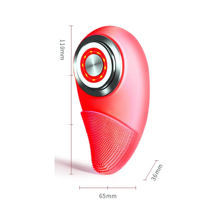 HFT1 Silicone Facial Cleanser IPL Skin Rejuvenation Importer Massager, Colour: Rose Red (Luxury)