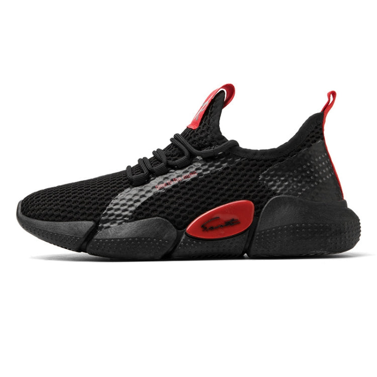 Spring Breathable Running Shoes Couple Models Student Casual Shoes Flying Woven Sports Shoes, Size: 36(Black)