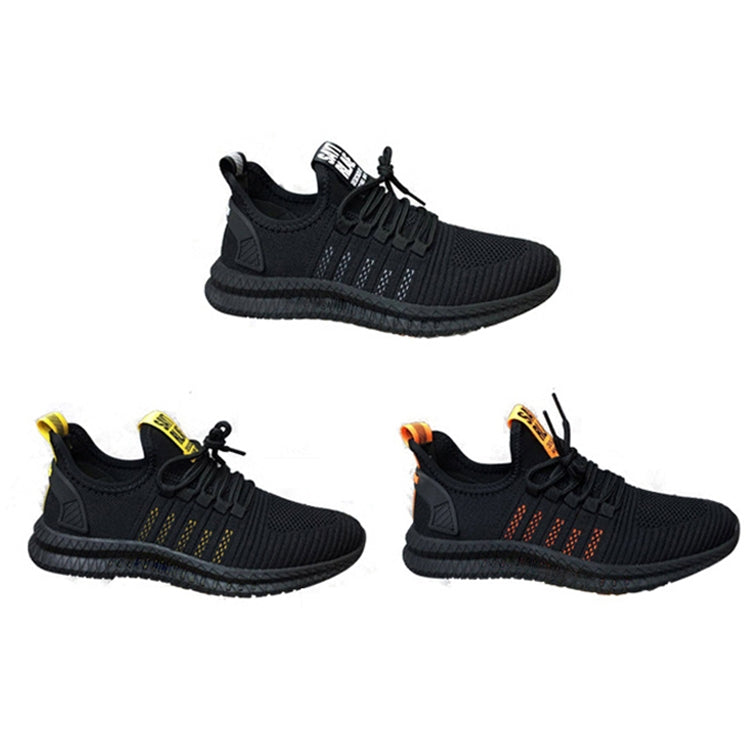 Men Casual Sports Shoes Breathable Mesh Outdoor Running Shoes, Size: 41(Black+Orange)
